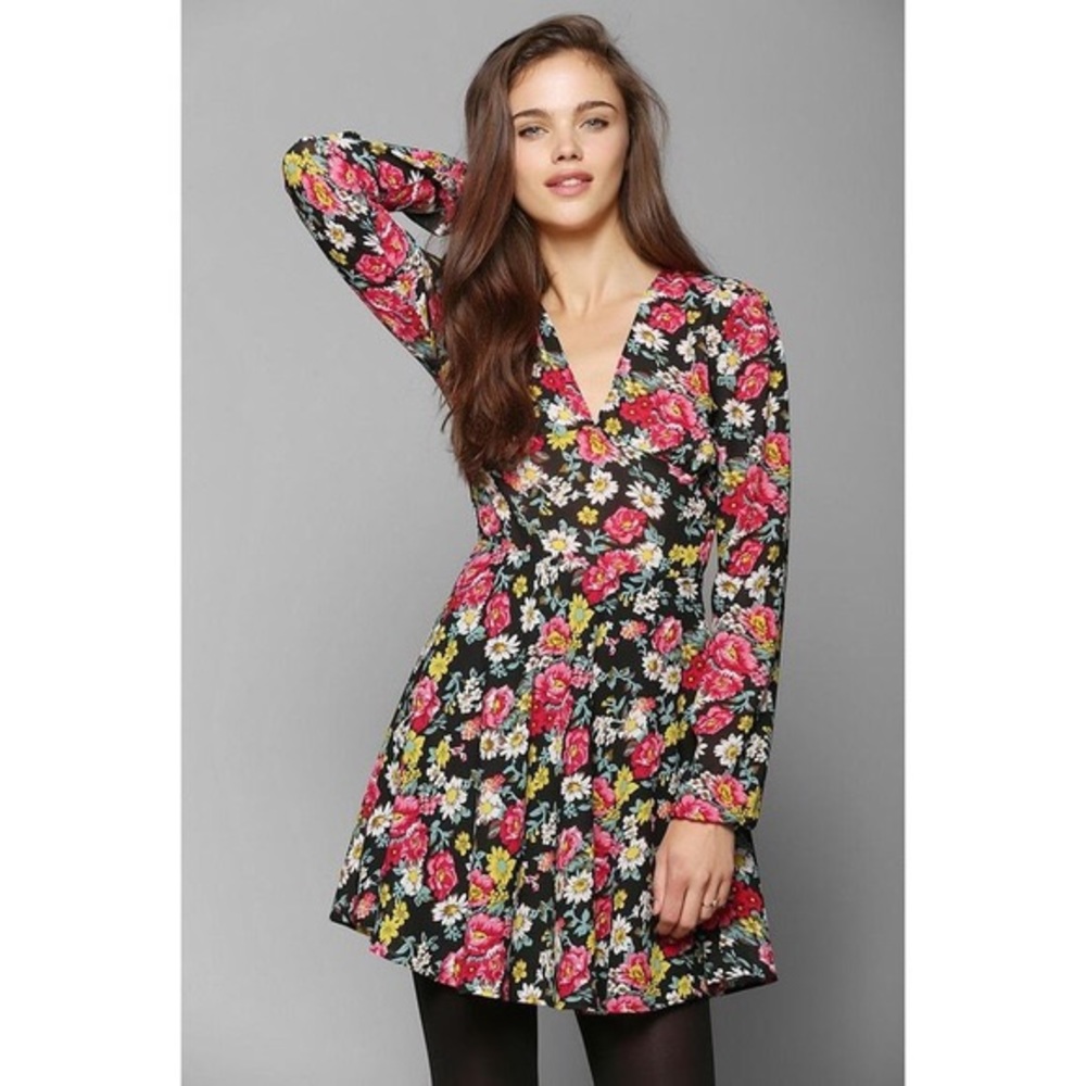 groovy urban outfitters fit and flare mini dress
